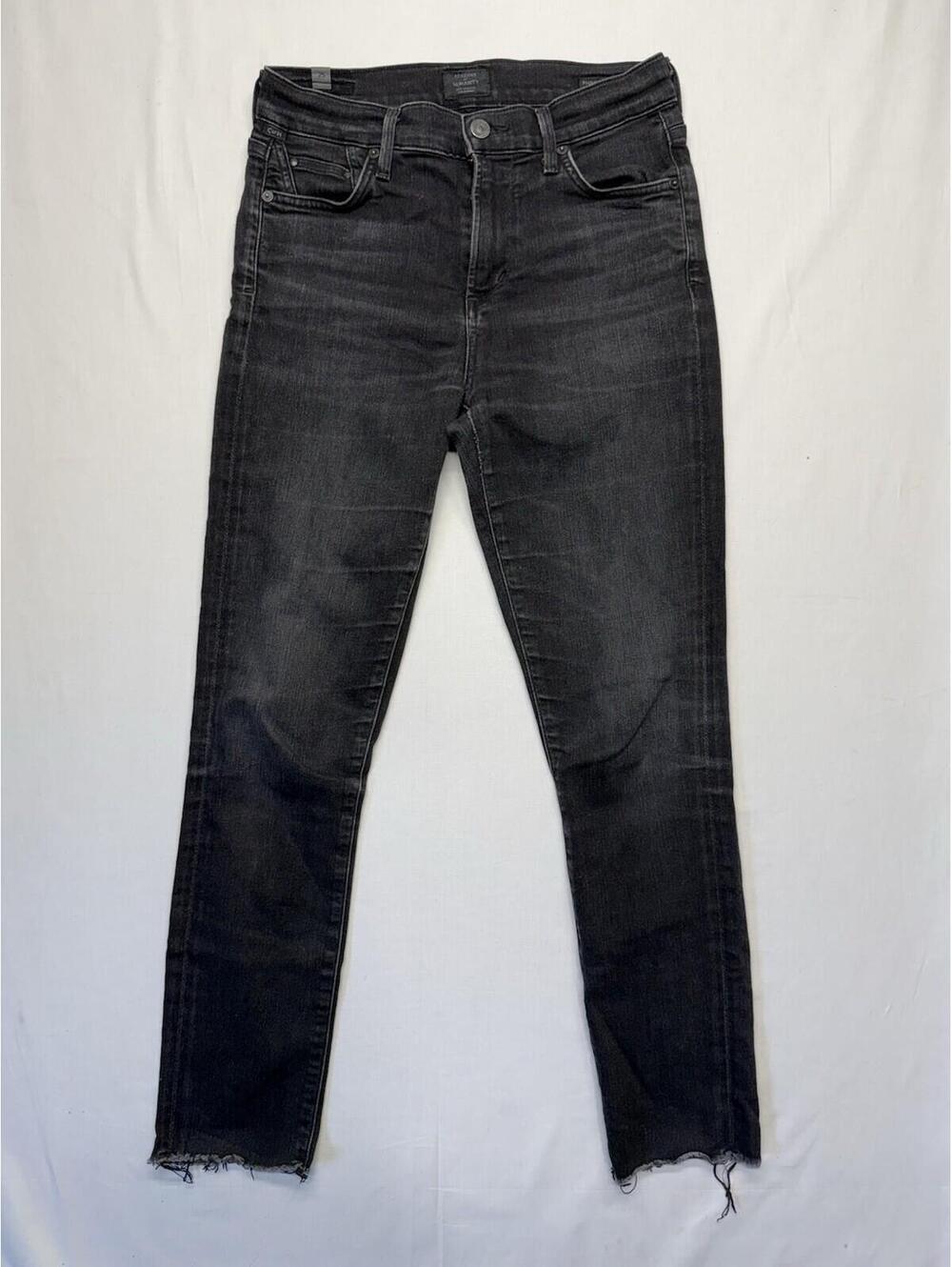 CITIZENS OF HUMANITY Jeans Womens 25 Black Rocket High Rise Skinny Crop USA MADE